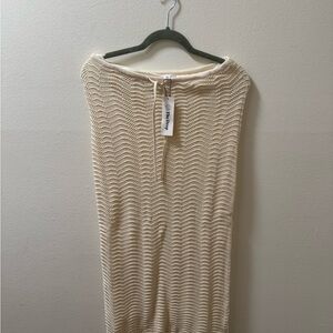 Elegant Cream Midi Skirt